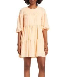 Calvin Klein Chiffon Babydoll Dress in Papaya color NWT
